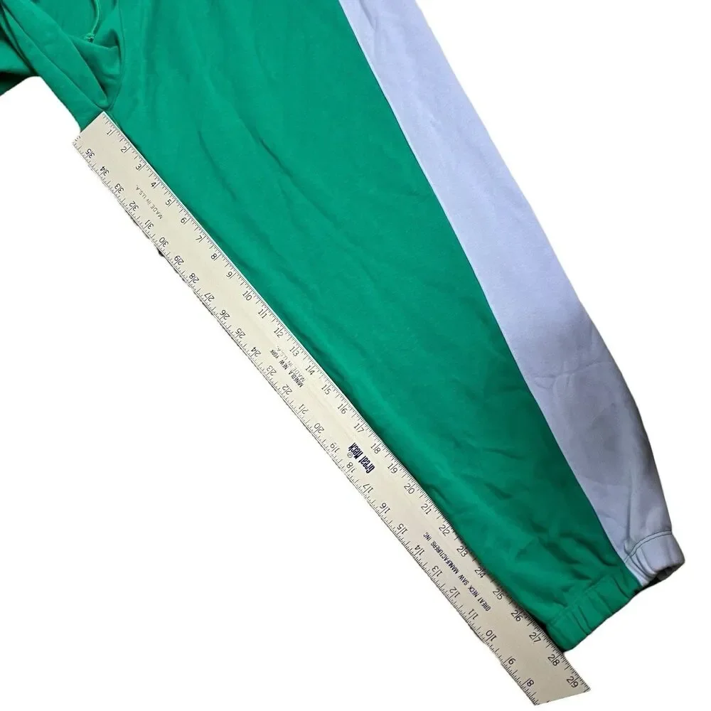 Nike Sweatpants WMNS XL Green Colorblock Tapered Fleece Sporty Swoosh Activewear